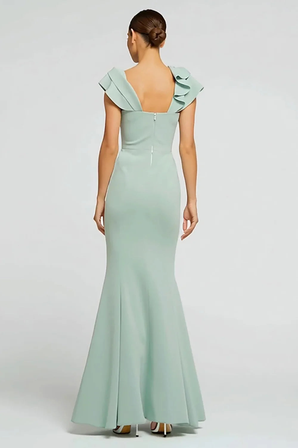 Charming Mermaid/Trumpet Boat Neck Sleeveless Backless Floor Length Prom Dress