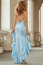 Charming Mermaid/Trumpet Halter Sleeveless Asymmetrical-Length Prom Dress