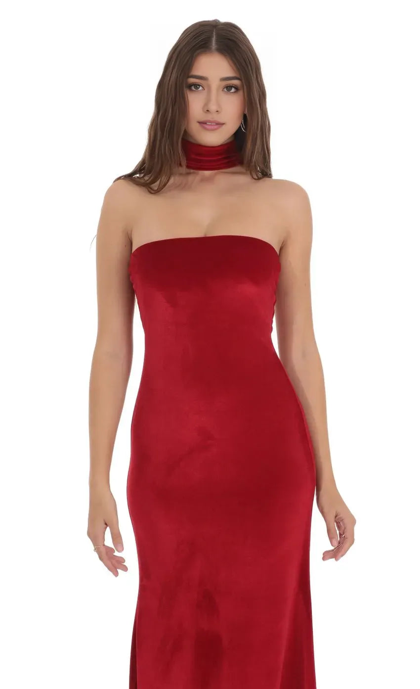 Charming Mermaid/Trumpet Reverse Halter Neck Sleeveless Zipper Up Floor-Length Prom Dress