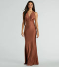 Charming Mermaid V-Neck Sleeveless Open Back Floor-Length Prom Dress