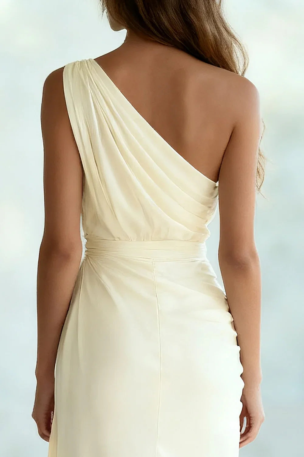 Charming Sheath/Column One Shoulder Sleeveless Sweep/Brush Train Prom Dress