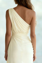 Charming Sheath/Column One Shoulder Sleeveless Sweep/Brush Train Prom Dress