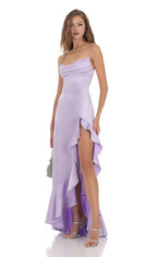 Charming Sheath/Column Cowl Neck Sleeveless Up Floor-Length Prom Dress