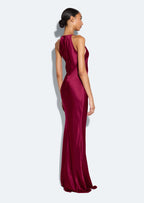 Charming Sheath/Column Cowl Neck Sleeveless Zipper Up Floor-Length Prom Dress