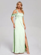 Charming Sheath/Column One Shoulder Sleeveless Backless Floor-Length Prom Dress
