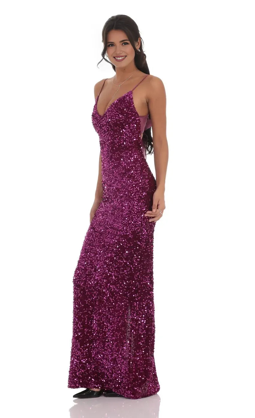 Charming Sheath/Column Spaghetti Straps Sleeveless Up Floor-Length Prom Dress