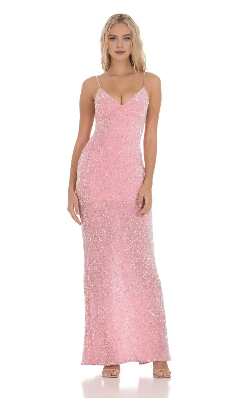 Charming Sheath/Column Spaghetti Straps Sleeveless Up Floor-Length Prom Dress