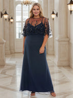 Charming Sheath V Neck Sleeveless Back Zip Floor Length Plus Size Prom Dress