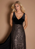 Charming Sheath V Neck Sleeveless Backless Ankle-Length Evening Dress