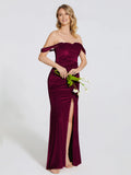Trumpet Off Shoulder Sleeveless Backless Floor-Length Prom Dress