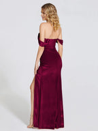 Trumpet Off Shoulder Sleeveless Backless Floor-Length Prom Dress