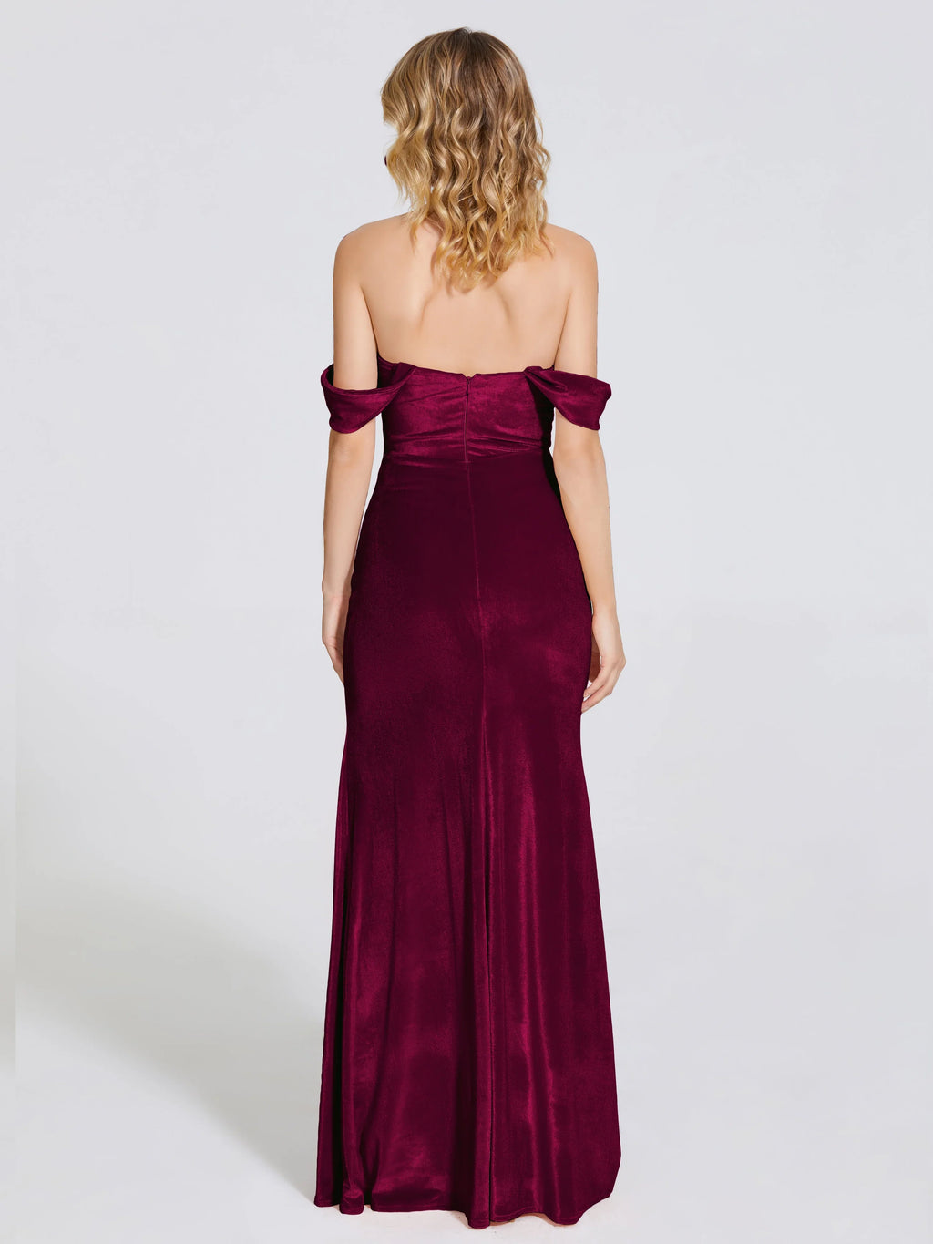 Trumpet Off Shoulder Sleeveless Backless Floor-Length Prom Dress