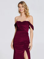 Trumpet Off Shoulder Sleeveless Backless Floor-Length Prom Dress
