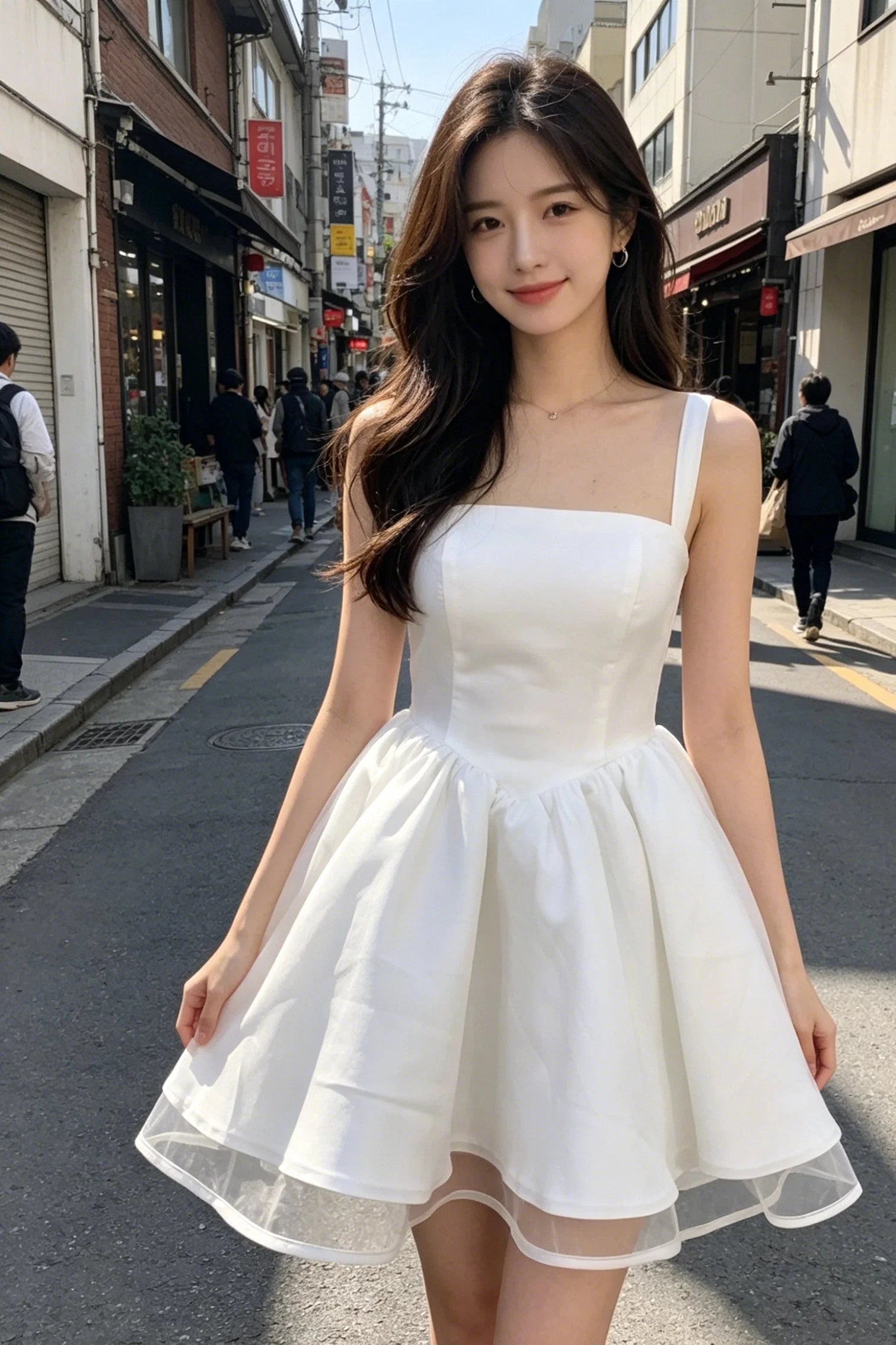 White Charming A-Line Square Neck Sleeveless Corset Lace-Up Mini Homecoming Dress