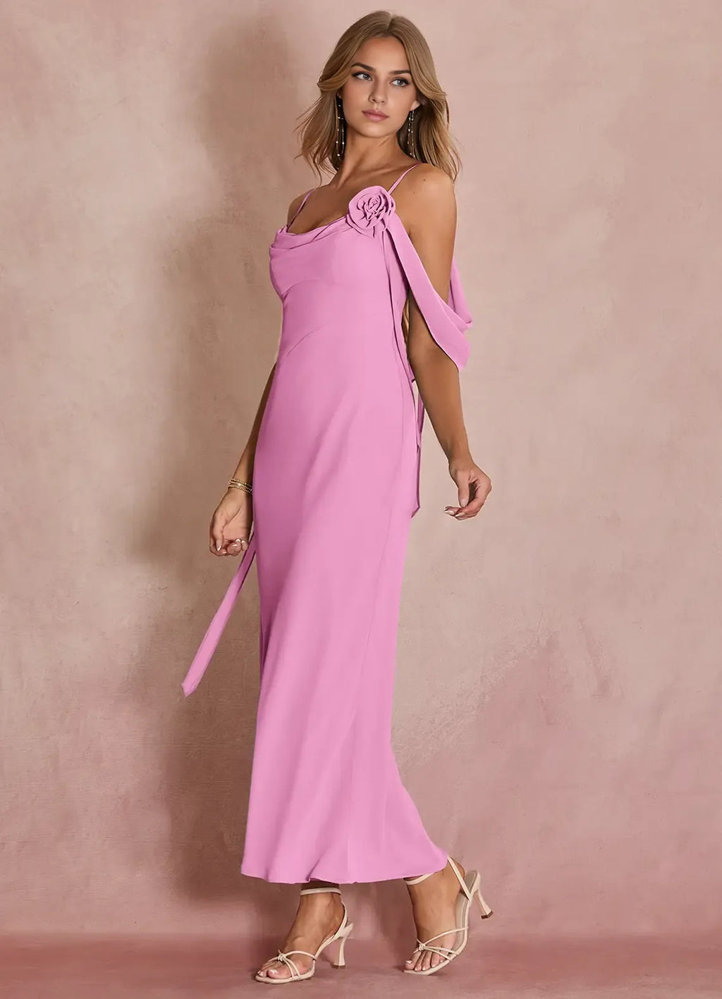 Charming sheath Off-the-shoulder Sleeveless Backless Ankle-Length Evening Dress