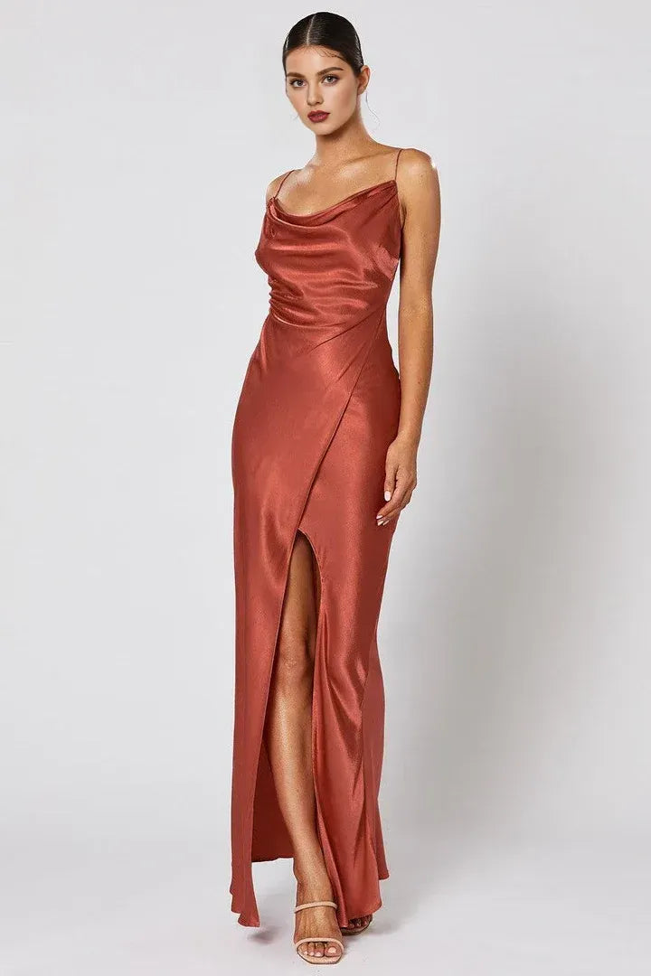 Cheap Fitted Spaghetti Straps Sleeveless Floor-Length Prom Dress
