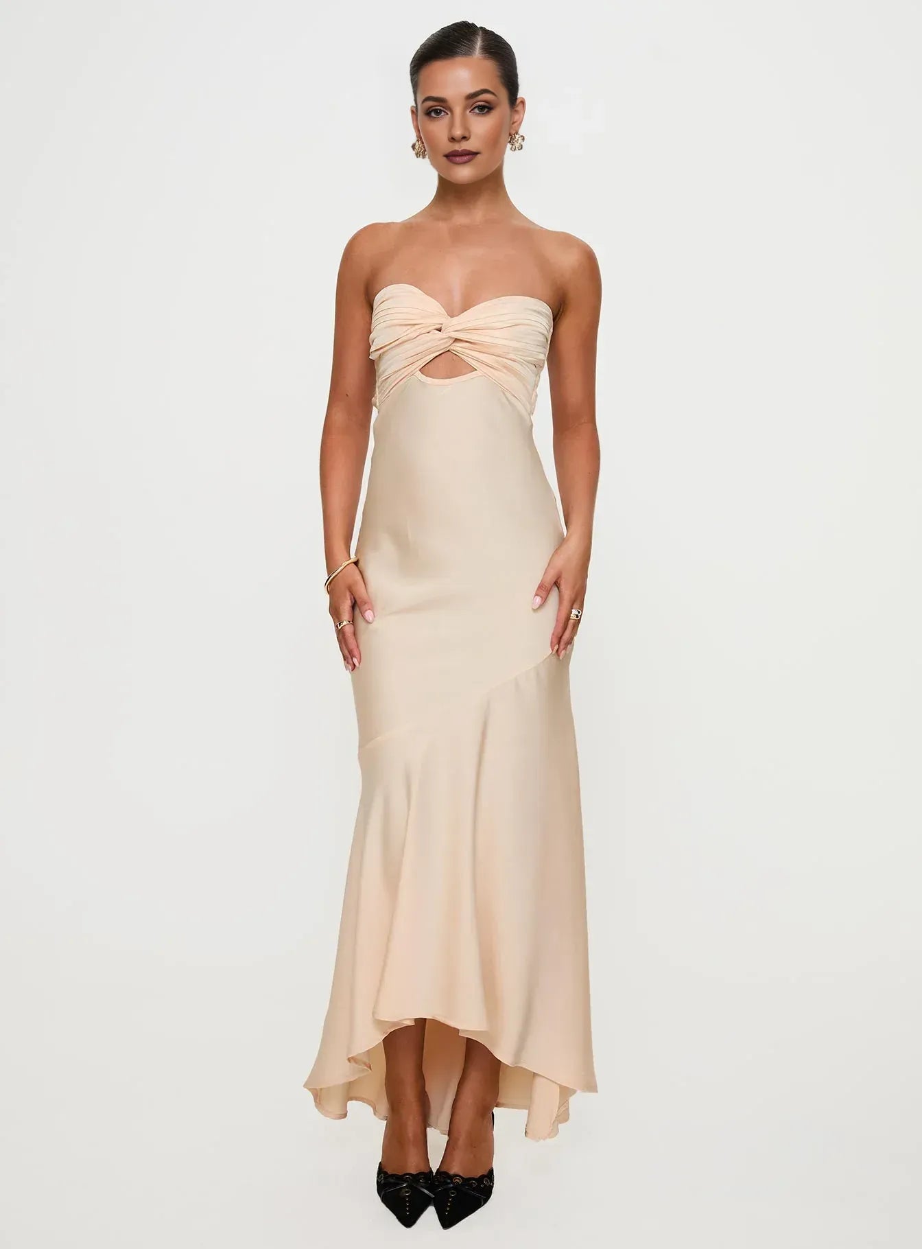 Cheap Fitted Sweetheart Sleeveless Floor-Length Prom Dress