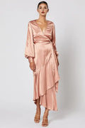 Cheap Fitted V Neck Long Sleeve Ankle-Length Prom Dress