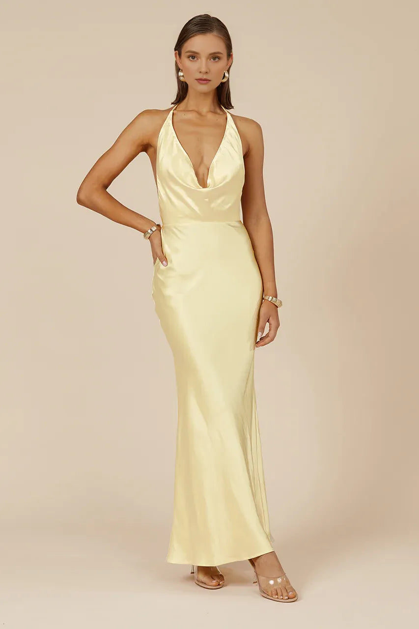 Cheap Mermaid/Trumpet Halter Neck Sleeveless Floor-Length Prom Dress