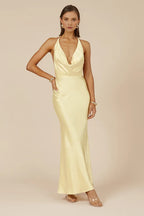 Cheap Mermaid/Trumpet Halter Neck Sleeveless Floor-Length Prom Dress
