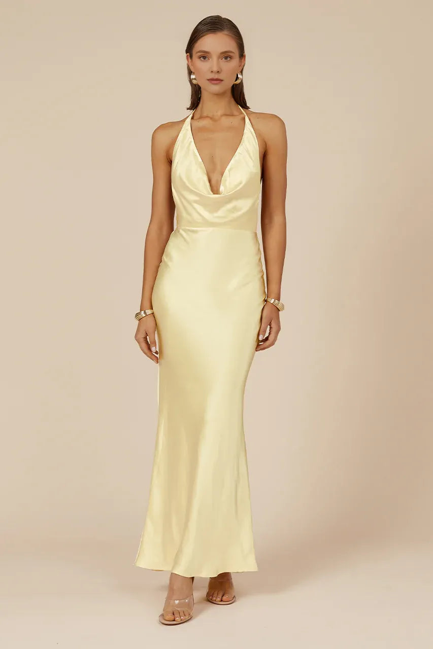 Cheap Mermaid/Trumpet Halter Neck Sleeveless Floor-Length Prom Dress