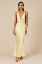 Cheap Mermaid/Trumpet Halter Neck Sleeveless Floor-Length Prom Dress