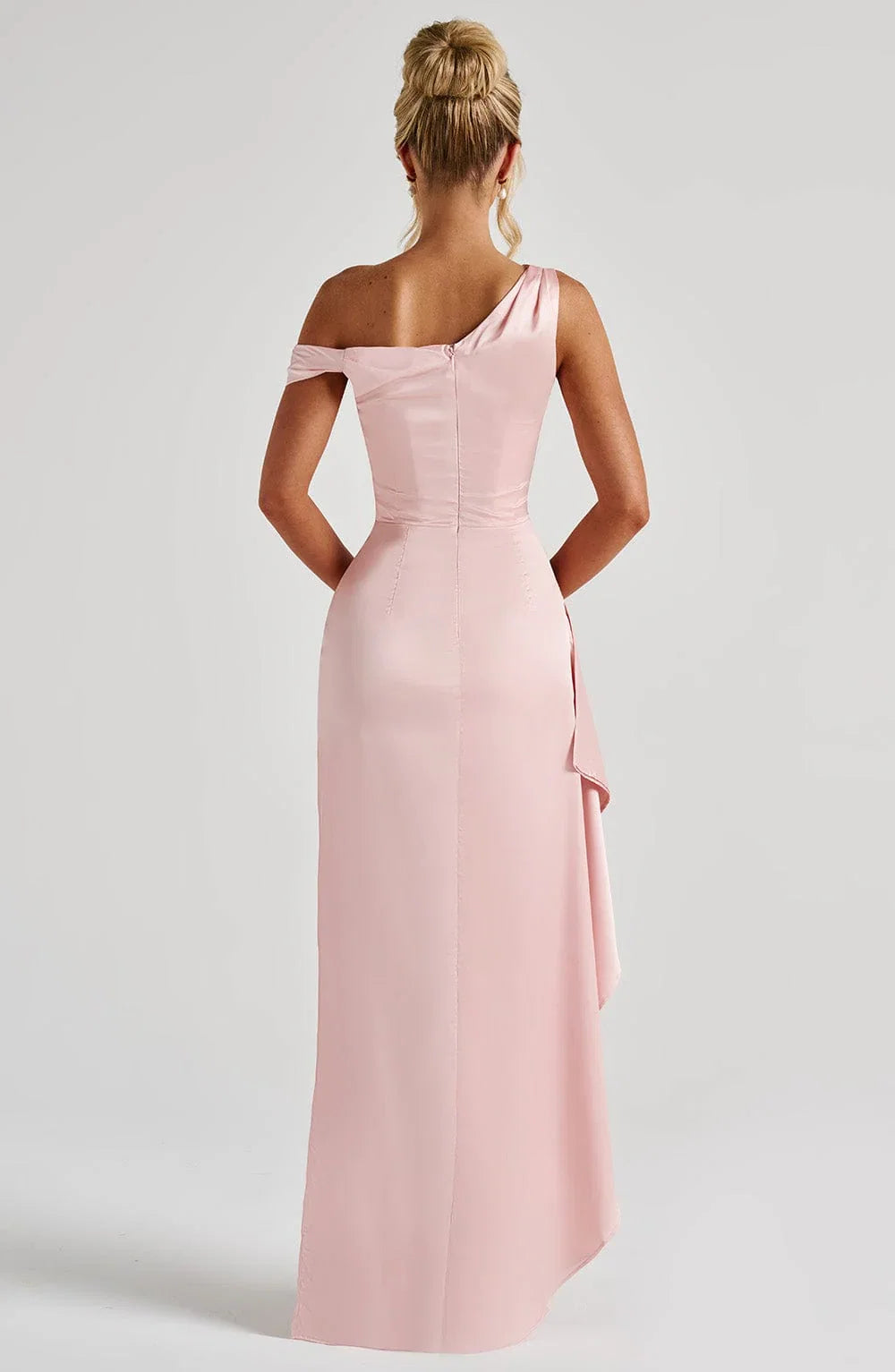 Cheap Sheath/Column Asymmetrical Neck Sleeveless Side Slit Floor-Length Prom Dress