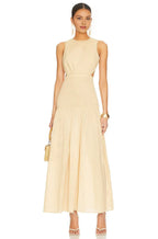 Chic A Line Crew Neck Sleeveless Cutout Back Floor Length Evening Dress