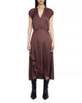 Chic A Line Deep V Neck Cap Sleeve Asymmetrical Hem Floor Length Hot Sale Prom Dress