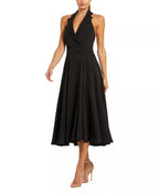 Chic A Line Halter Neck Blazer Style Open Back Midi For Women Prom Dress