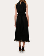 Chic A-Line Halter Neck Sleeveless Keyhole Back Midi Floor Length Prom Dress
