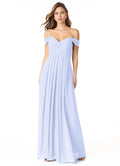 Chic A-Line Off the Shoulder Sleeveless Open Back Floor Length Bridesmaid Dress