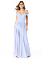 Chic A-Line Off the Shoulder Sleeveless Open Back Floor Length Bridesmaid Dress