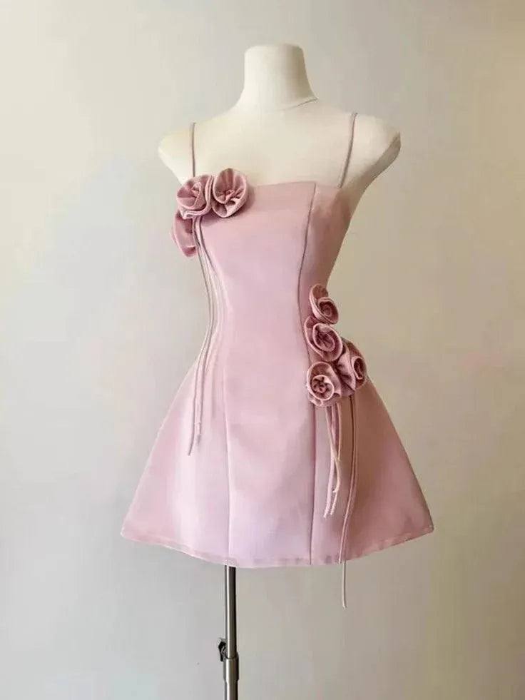 A-Line Square Neck Sleeveless Mini Homecoming Dress