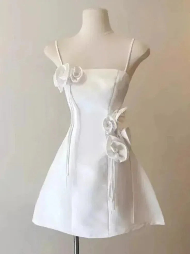 A-Line Square Neck Sleeveless Mini Homecoming Dress