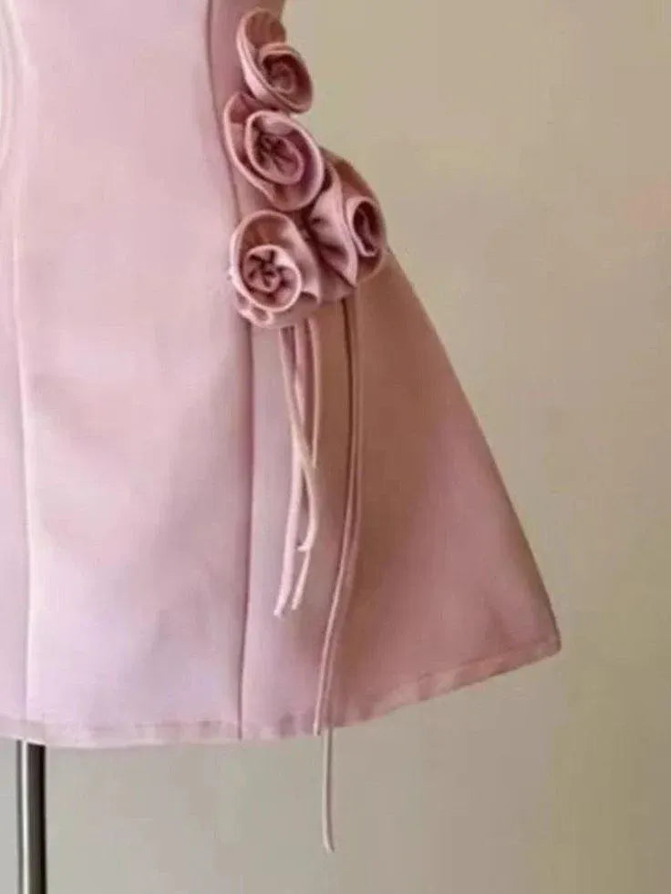 A-Line Square Neck Sleeveless Mini Homecoming Dress