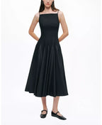 Chic A Line Square Neck Spaghetti Strap Floor Length For Adults Prom Dress