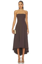 Chic A Line Strapless Sleeveless High Low Midi Length Prom Dress