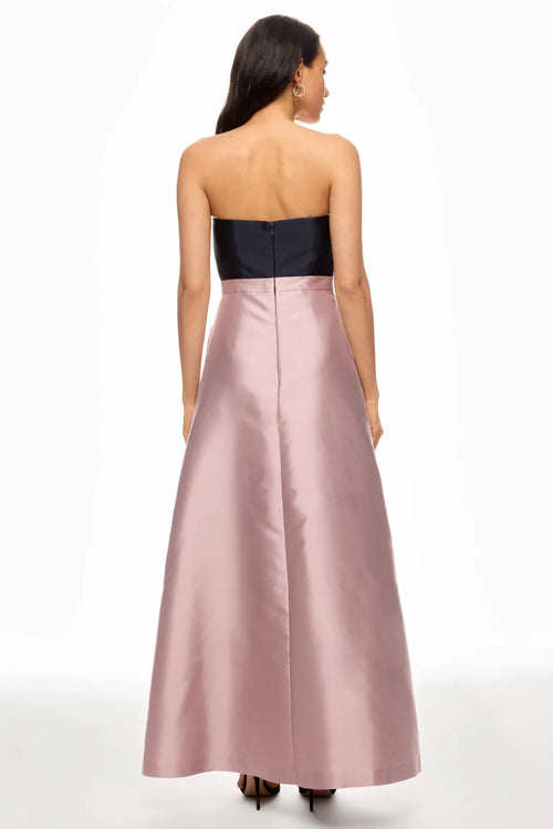 Chic A Line Strapless Sleeveless Two Tone Floor Length Plus Size Prom Dress