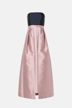 Chic A Line Strapless Sleeveless Two Tone Floor Length Plus Size Prom Dress
