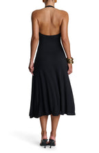 Chic Halter Neck Sleeveless Open Back Midi Evening Dress
