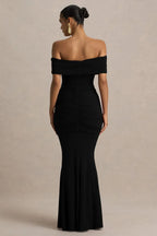 Chic Like Mermaid Off Shoulder Short Sleeve Ruched Back Floor Length Evening Dress