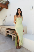Chic Mermaid Asymmetric Neck Sleeveless Side Slit Floor Length Prom Dress