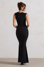Chic Mermaid Asymmetric Neck Sleeveless Zipper Back Floor Length Evening Dress