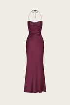 Mermaid Halter Neck Bodice Floor-Length Evening Maxi Dress