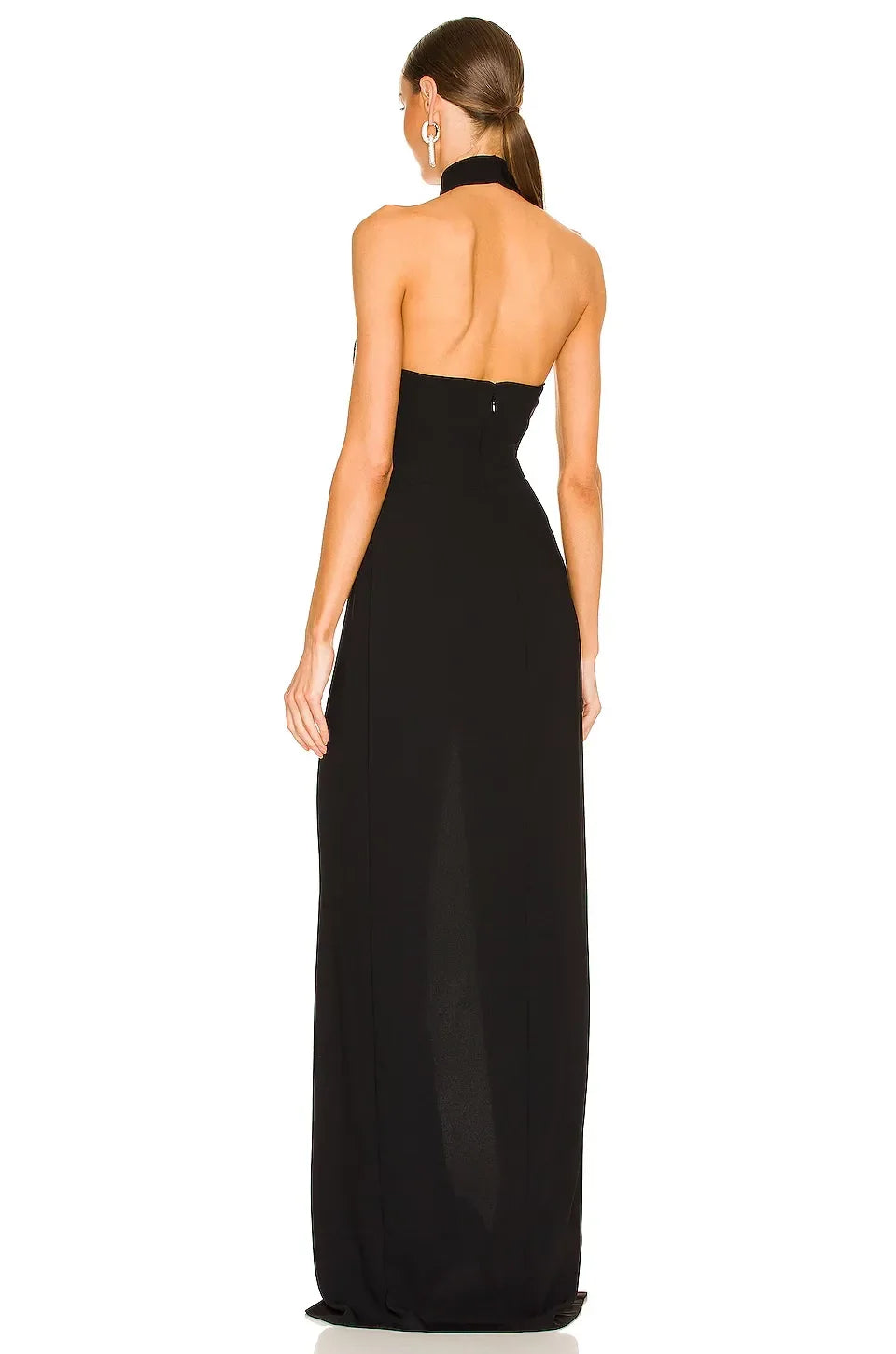 Chic Mermaid Halter Neck Sleeveless Zipper Back Floor Length Evening Dress