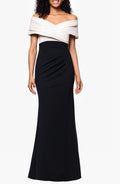 Chic Mermaid Off Shoulder Short Sleeve Zipper Back Floor Length Evening Dress