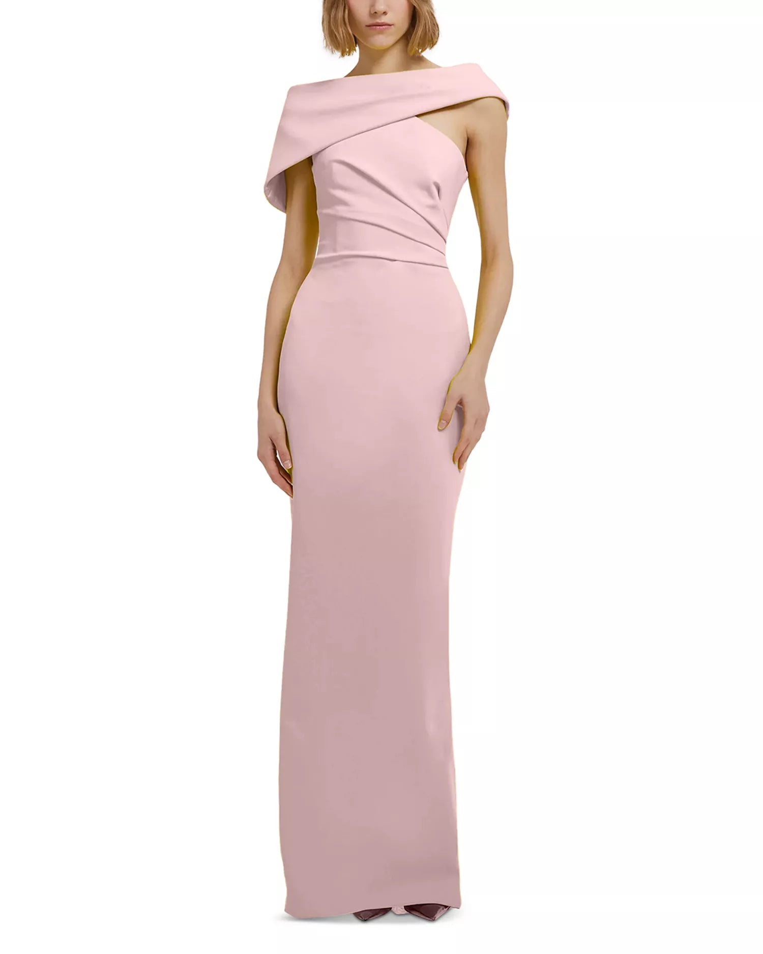 Chic Mermaid One Shoulder Cape Sleeve Open Back Floor Length For Women Prom Dress