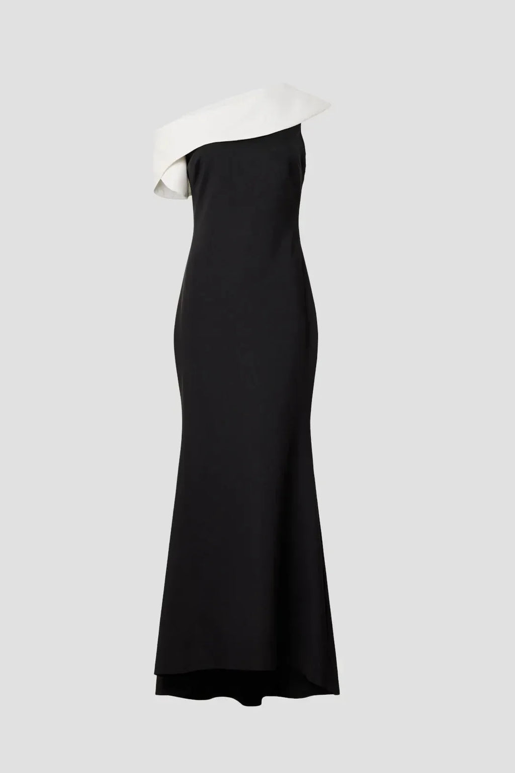Chic Mermaid One Shoulder Contrast Trim Floor Length Plus Size Prom Dress