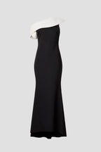 Chic Mermaid One Shoulder Contrast Trim Floor Length Plus Size Prom Dress